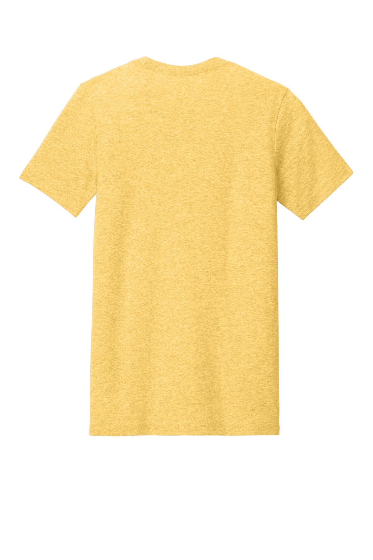 Rear View of Ht Yellow Gold BELLA+CANVAS Unisex Heather CVC Short Sleeve Tee. BC3001CVC