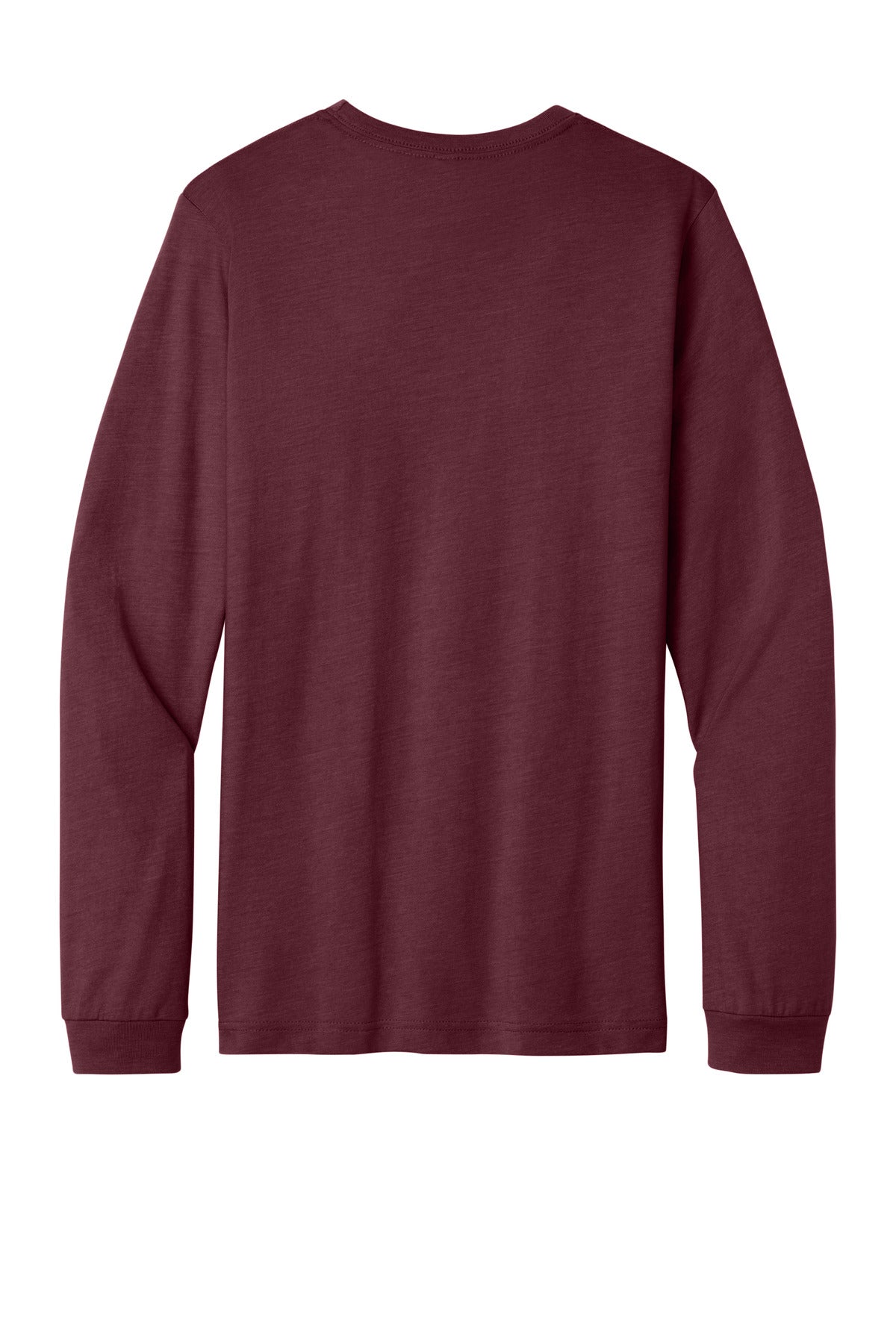 Rear View of HtCardinal BELLA+CANVAS Unisex Heather CVC Long Sleeve Tee BC3501CVC