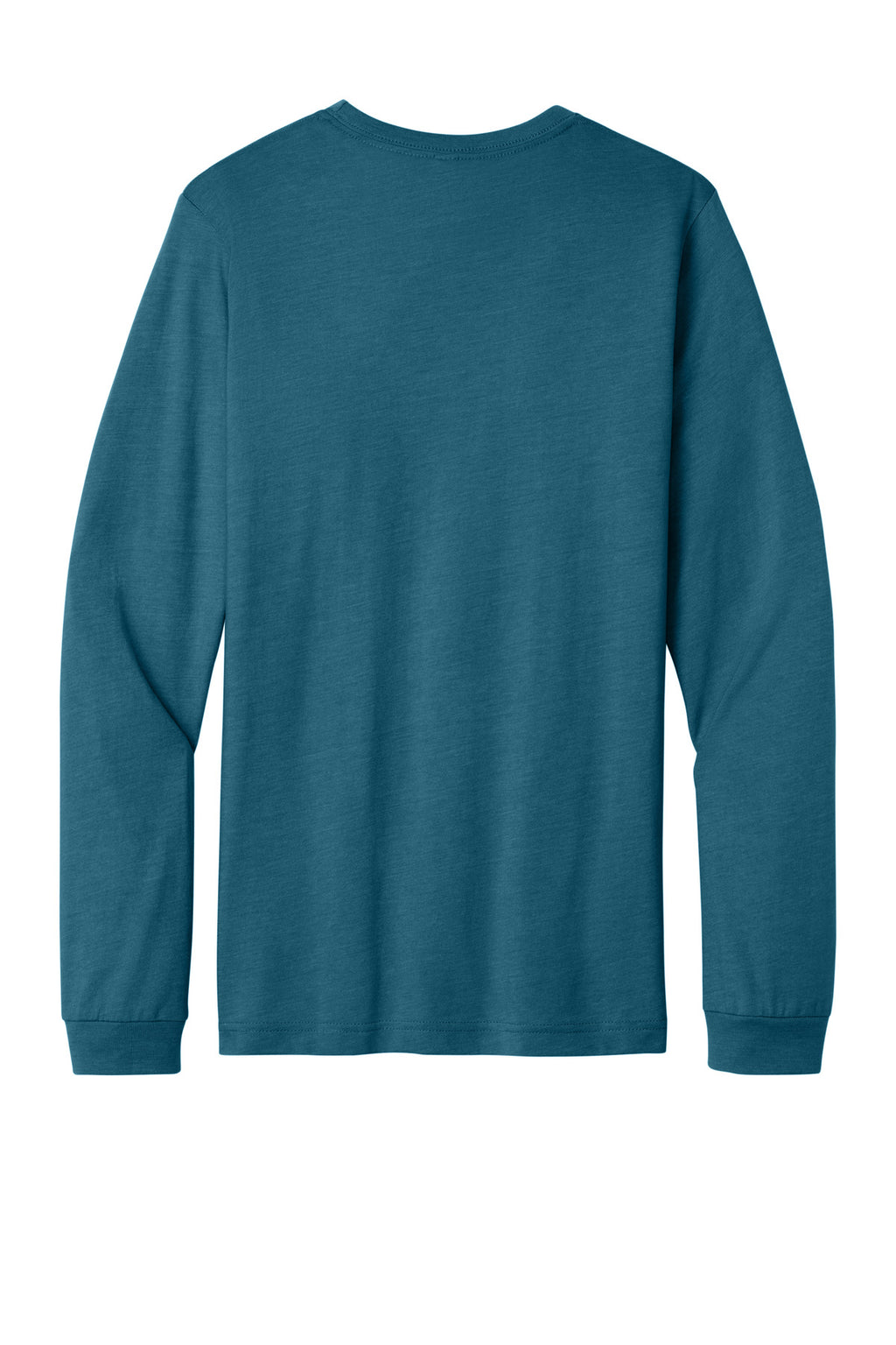 Rear View of HtDpTeal BELLA+CANVAS Unisex Heather CVC Long Sleeve Tee BC3501CVC