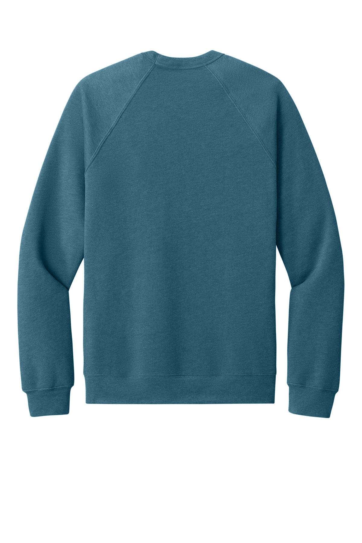 Rear View of HtDpTeal BELLA+CANVAS Unisex Sponge Fleece Raglan Sweatshirt. BC3901