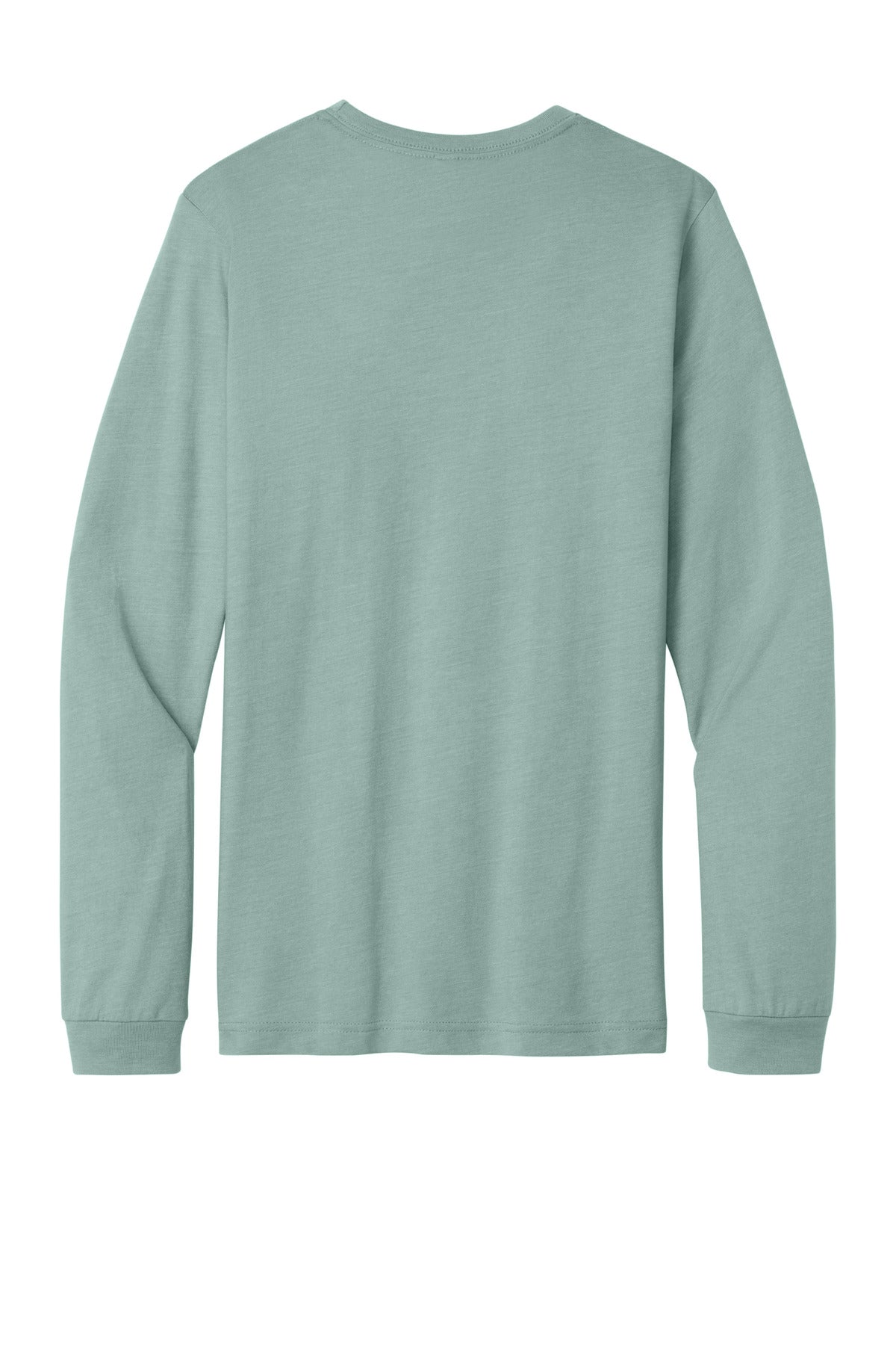 Rear View of HtDustyBl BELLA+CANVAS Unisex Heather CVC Long Sleeve Tee BC3501CVC