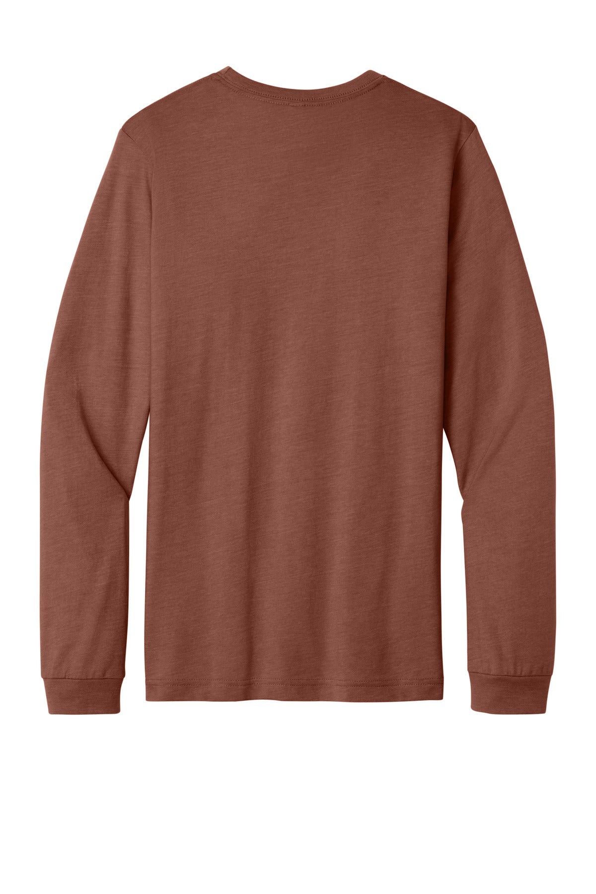 Rear View of HthrClay BELLA+CANVAS Unisex Heather CVC Long Sleeve Tee BC3501CVC