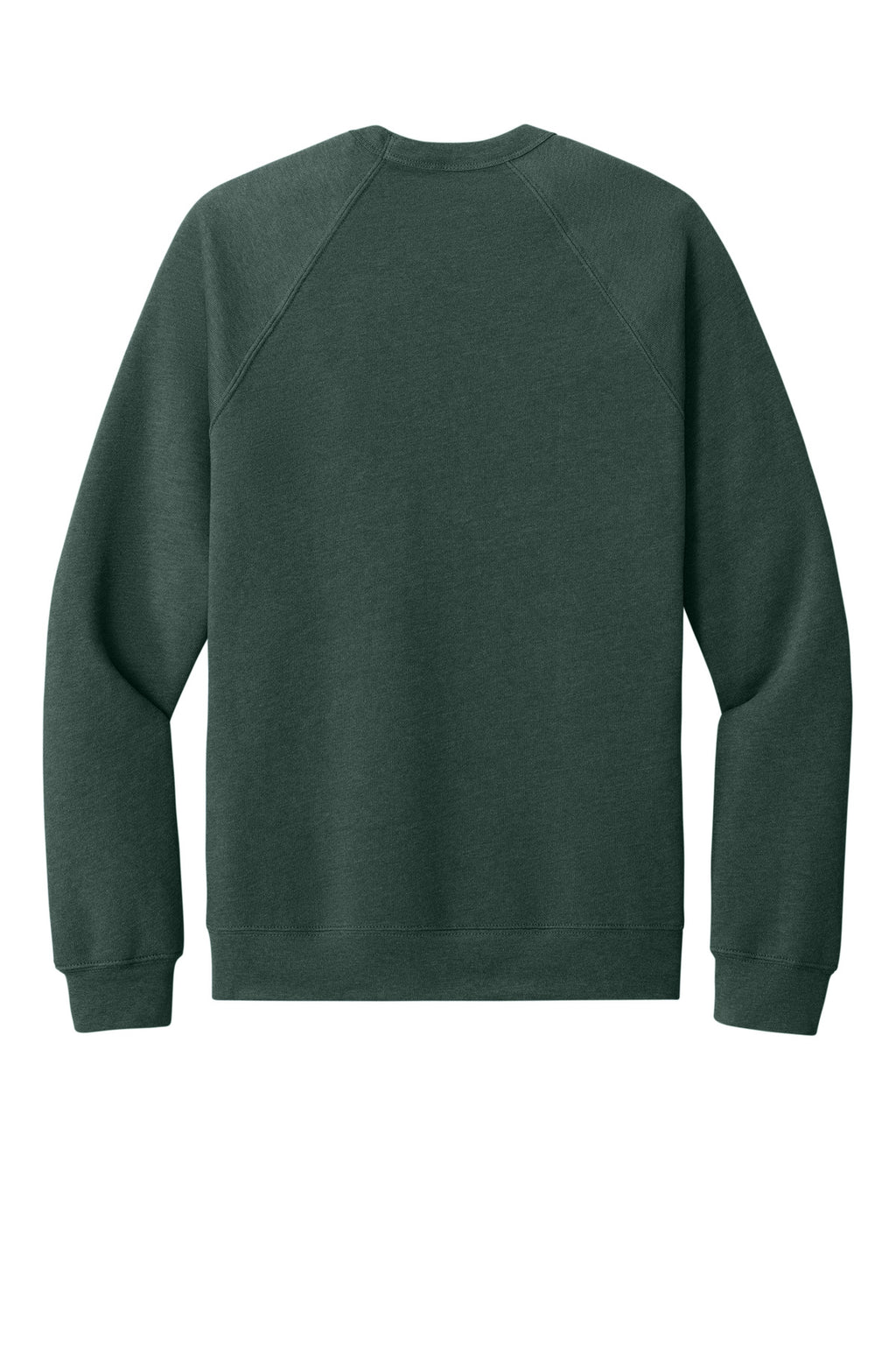 Rear View of HthrForest BELLA+CANVAS Unisex Sponge Fleece Raglan Sweatshirt. BC3901