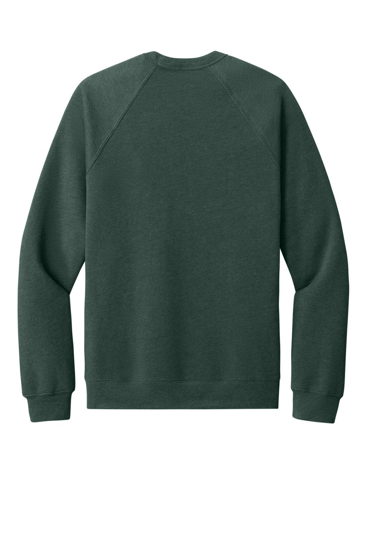 Rear View of HthrForest BELLA+CANVAS Unisex Sponge Fleece Raglan Sweatshirt. BC3901