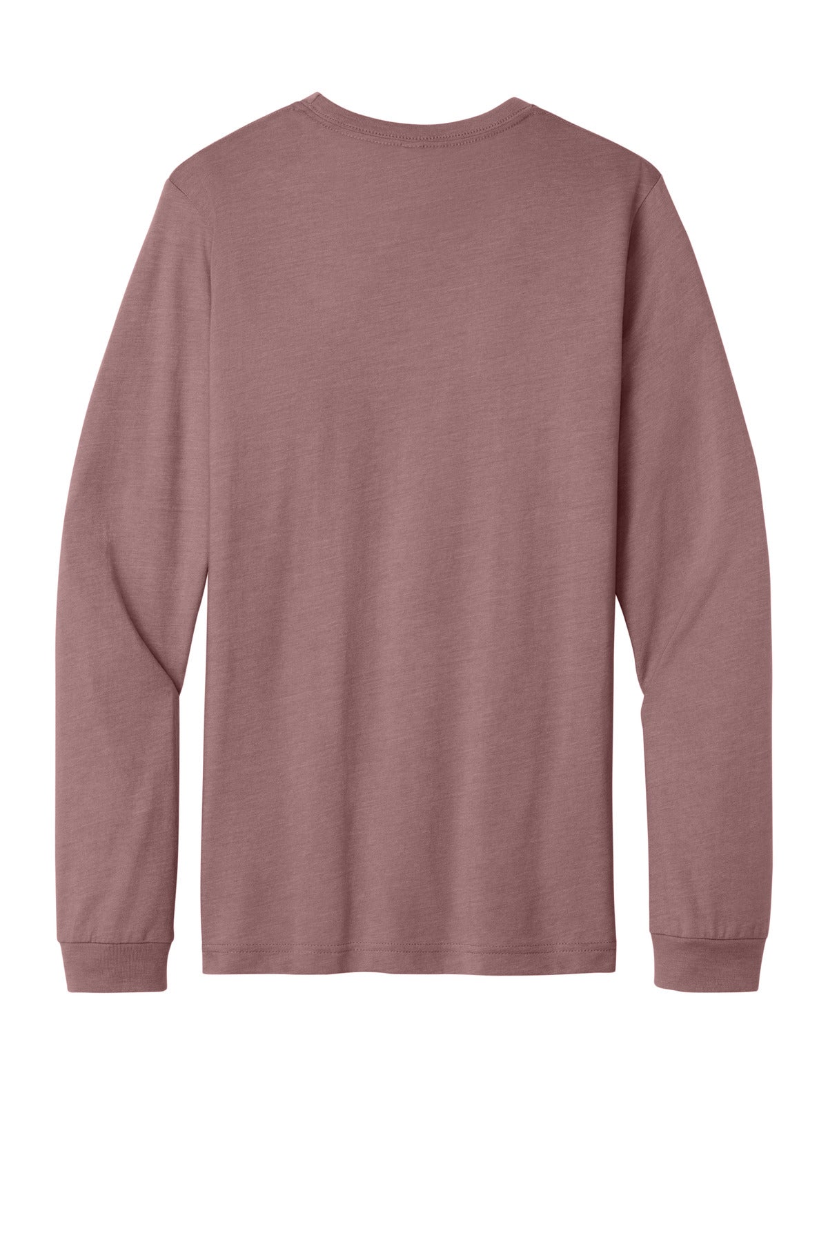 Rear View of HthrMauve BELLA+CANVAS Unisex Heather CVC Long Sleeve Tee BC3501CVC