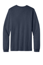 Rear View of HthrNavy BELLA+CANVAS Unisex Heather CVC Long Sleeve Tee BC3501CVC