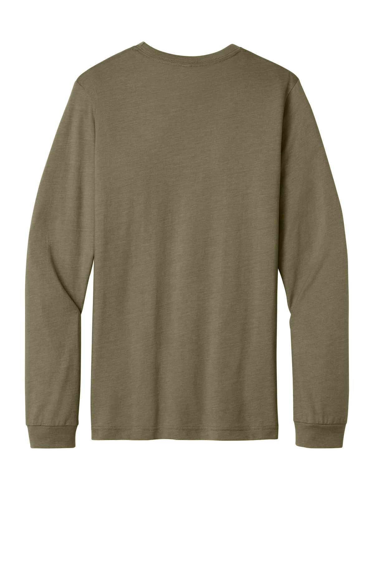 Rear View of HthrOlive BELLA+CANVAS Unisex Heather CVC Long Sleeve Tee BC3501CVC