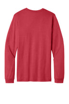 Rear View of HthrRed BELLA+CANVAS Unisex Heather CVC Long Sleeve Tee BC3501CVC