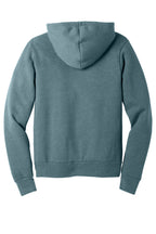 Rear View of HthrSlate BELLA+CANVAS Unisex Sponge Fleece Pullover Hoodie. BC3719