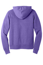 Rear View of HthrTmPrpl BELLA+CANVAS Unisex Sponge Fleece Pullover Hoodie. BC3719