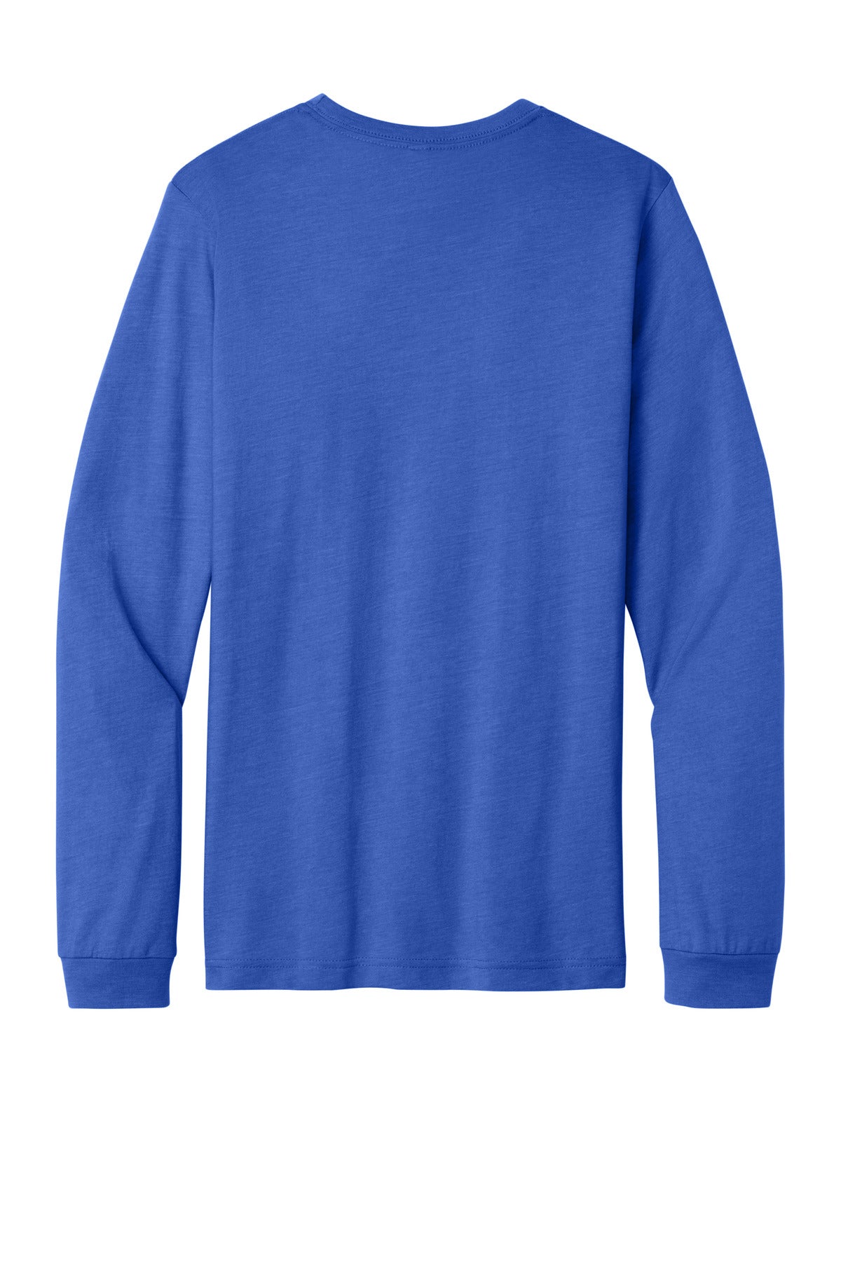 Rear View of HthrTRRoy BELLA+CANVAS Unisex Heather CVC Long Sleeve Tee BC3501CVC