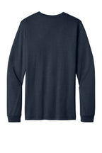 Rear View of HtMdntNavy BELLA+CANVAS Unisex Heather CVC Long Sleeve Tee BC3501CVC