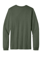 Rear View of HtMltGrn BELLA+CANVAS Unisex Heather CVC Long Sleeve Tee BC3501CVC