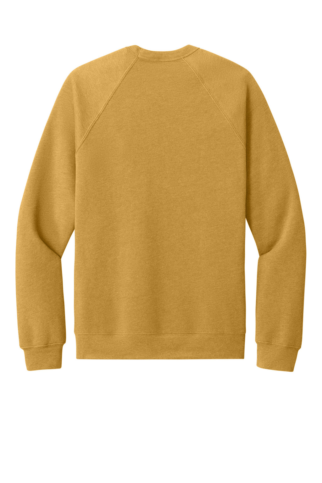 Rear View of HtMustard BELLA+CANVAS Unisex Sponge Fleece Raglan Sweatshirt. BC3901