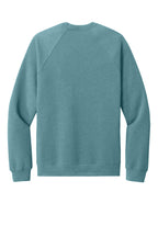 Rear View of HtrBluLagn BELLA+CANVAS Unisex Sponge Fleece Raglan Sweatshirt. BC3901