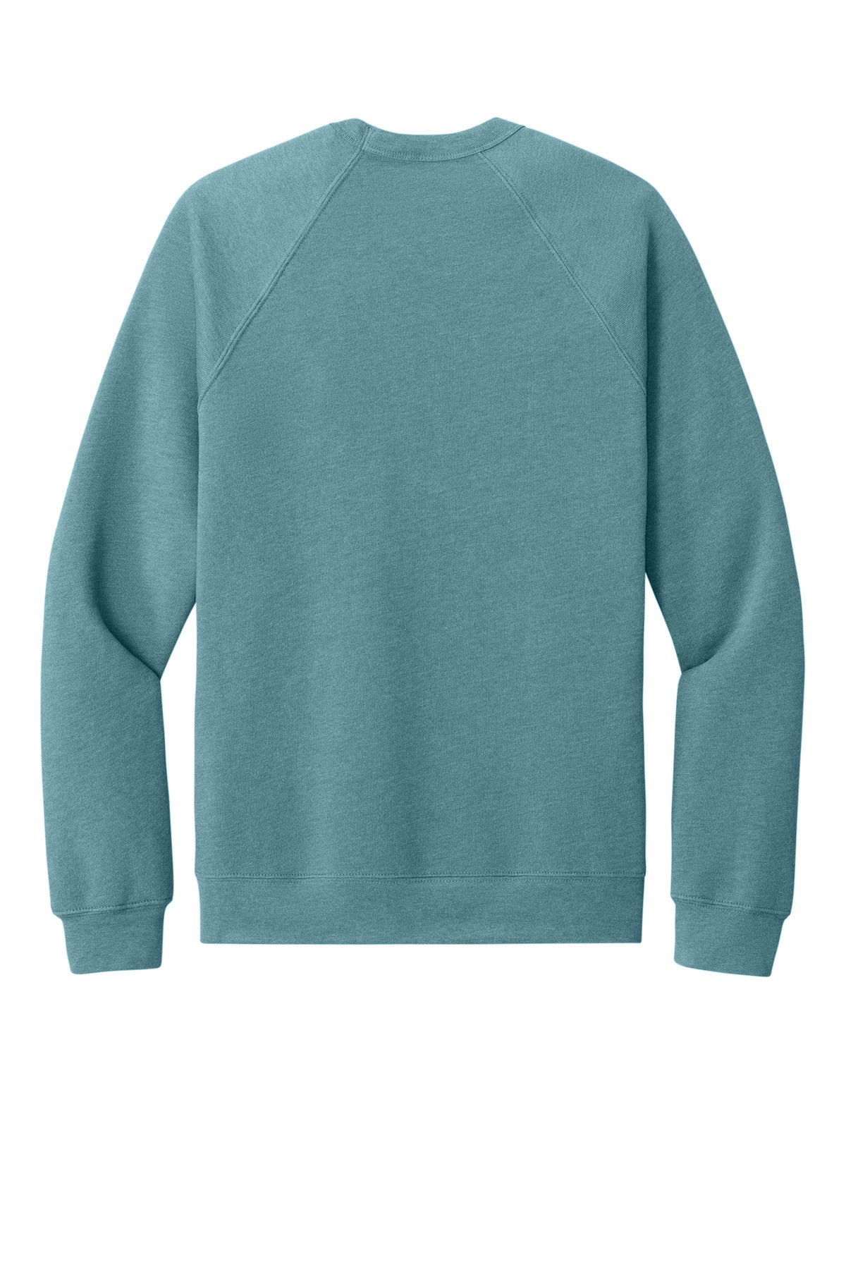 Rear View of HtrBluLagn BELLA+CANVAS Unisex Sponge Fleece Raglan Sweatshirt. BC3901