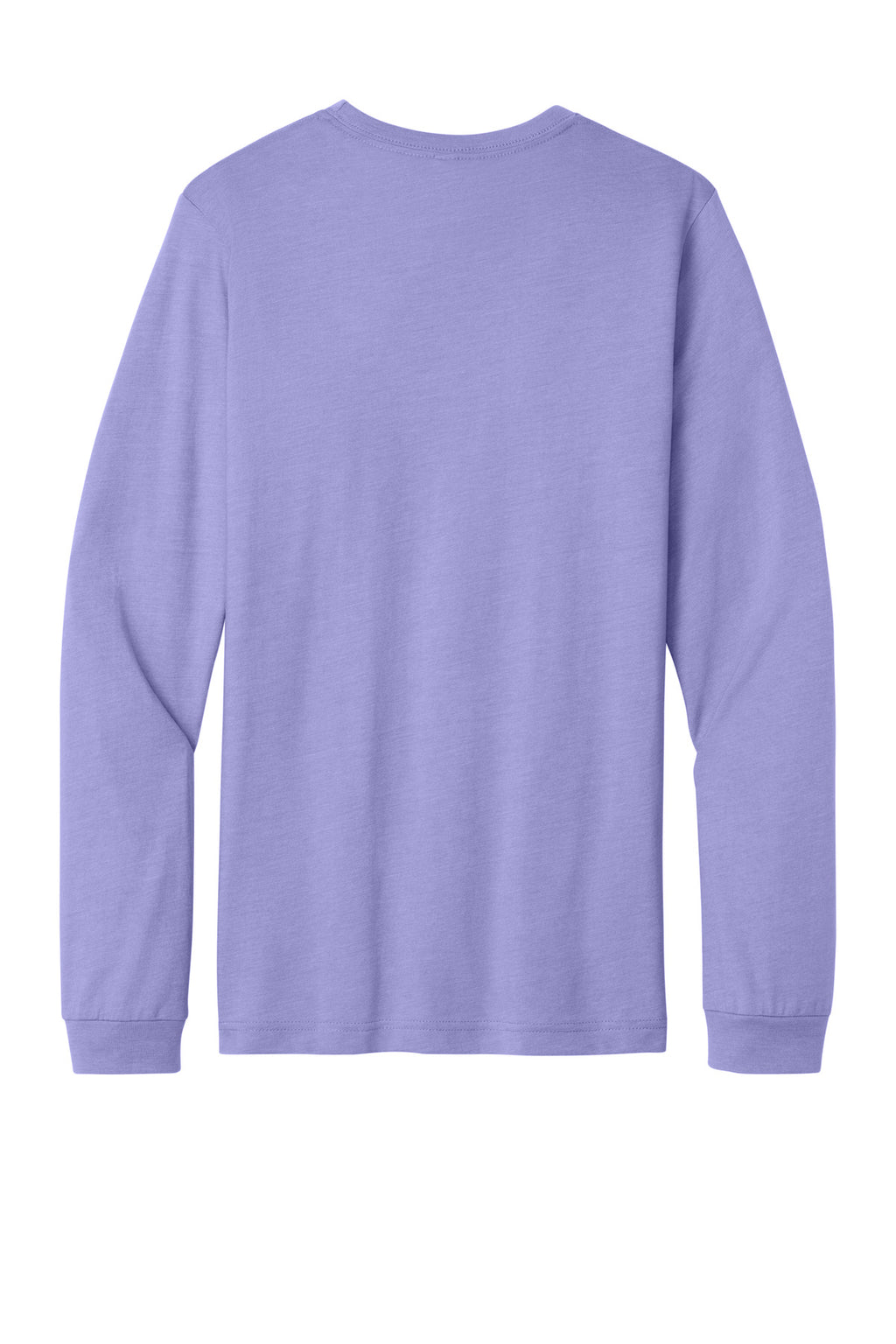 Rear View of HtrDkLvndr BELLA+CANVAS Unisex Heather CVC Long Sleeve Tee BC3501CVC