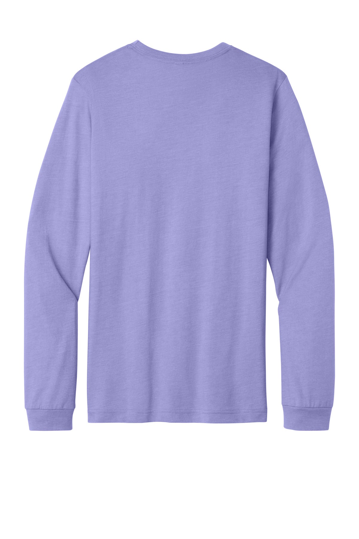 Rear View of HtrDkLvndr BELLA+CANVAS Unisex Heather CVC Long Sleeve Tee BC3501CVC