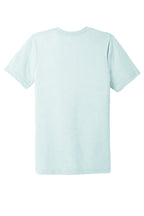 Rear View of Ice Blue TB BELLA+CANVAS Unisex Triblend Short Sleeve Tee. BC3413