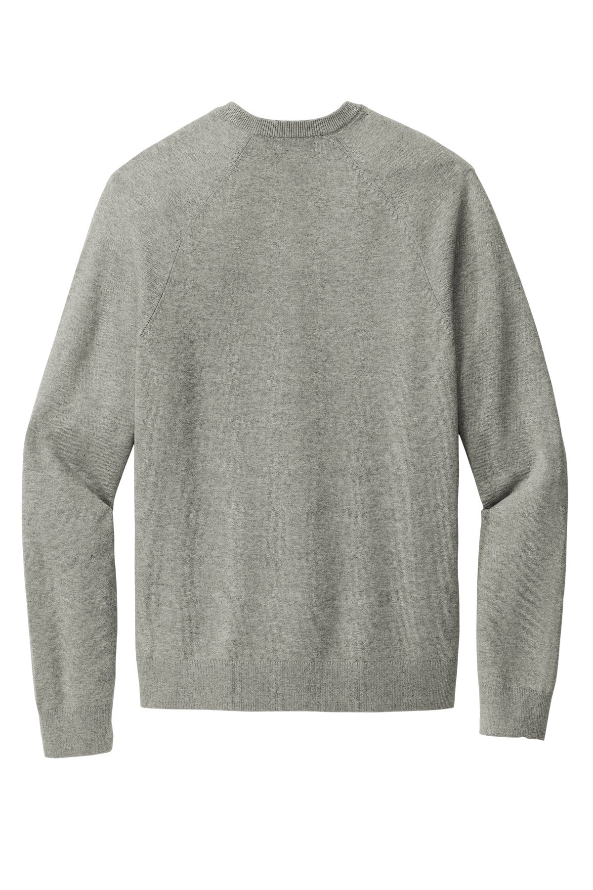 Rear View of LtShdGyHtr Brooks Brothers Cotton Stretch V-Neck Sweater BB18400