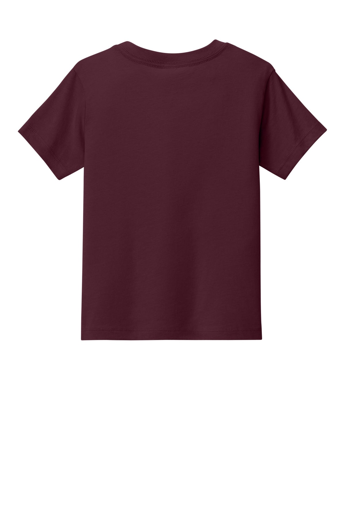Rear View of Maroon BELLA+CANVAS Toddler Short Sleeve Tee BC3001T