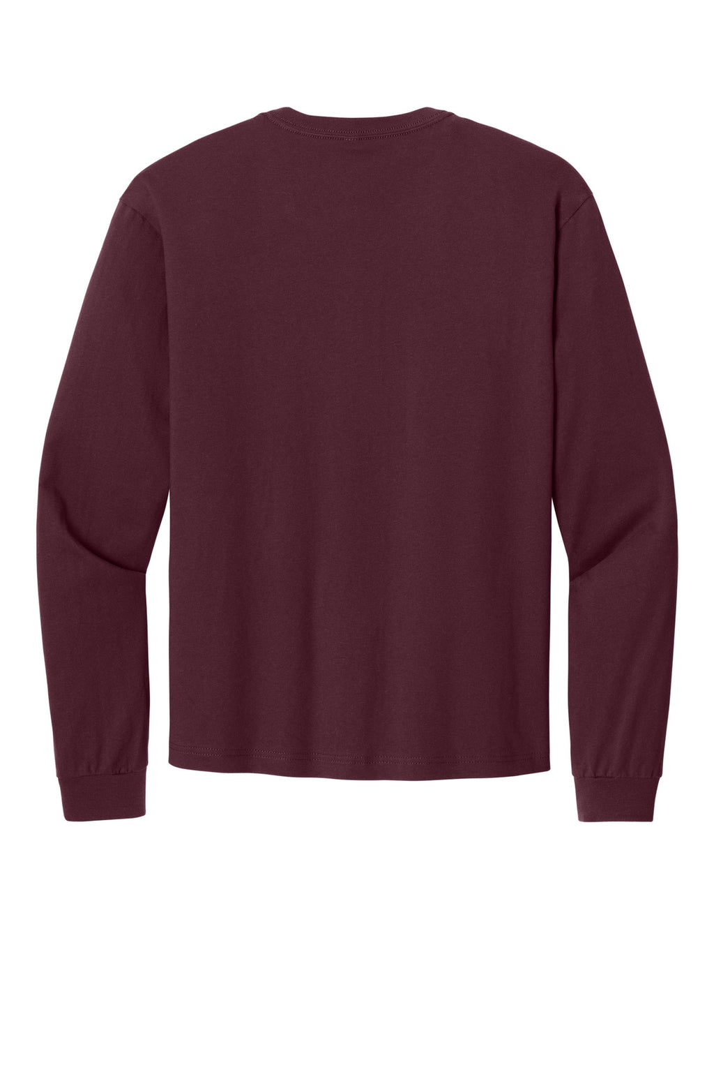 Rear View of Maroon BELLA+CANVAS Unisex 6-Ounce Heavyweight Long Sleeve Tee BC3511