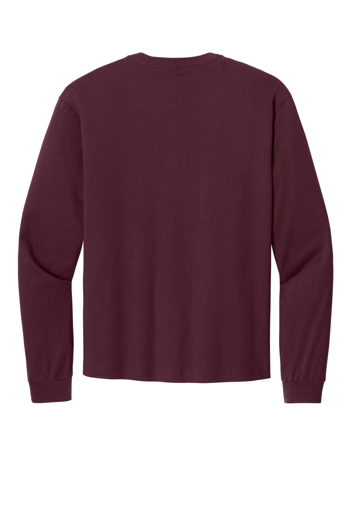 Rear View of Maroon BELLA+CANVAS Unisex 6-Ounce Heavyweight Long Sleeve Tee BC3511