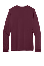 Rear View of Maroon BELLA+CANVAS Unisex Jersey Long Sleeve Tee. BC3501