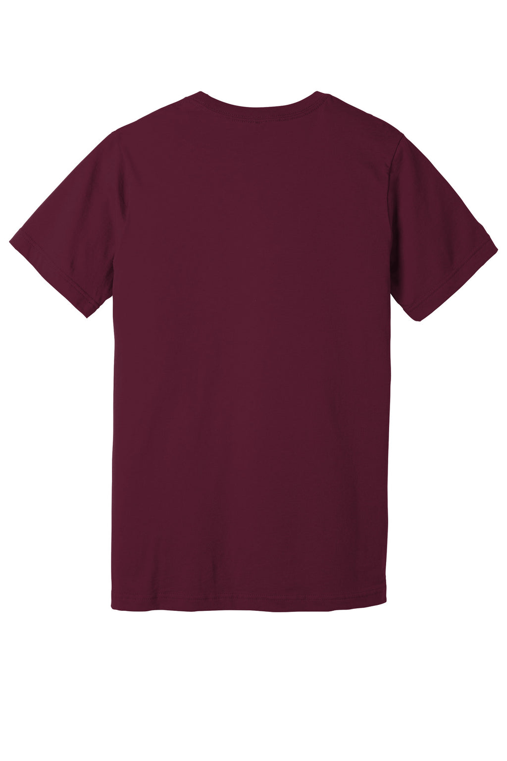 Rear View of Maroon BELLA+CANVAS Unisex Jersey Short Sleeve Tee. BC3001