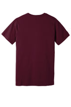 Rear View of Maroon BELLA+CANVAS Unisex Jersey Short Sleeve V-Neck Tee. BC3005