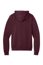 Rear View of Maroon BELLA+CANVAS Unisex Sponge Fleece Pullover Hoodie. BC3719