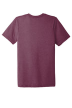 Rear View of Maroon TB BELLA+CANVAS Unisex Triblend Short Sleeve Tee. BC3413