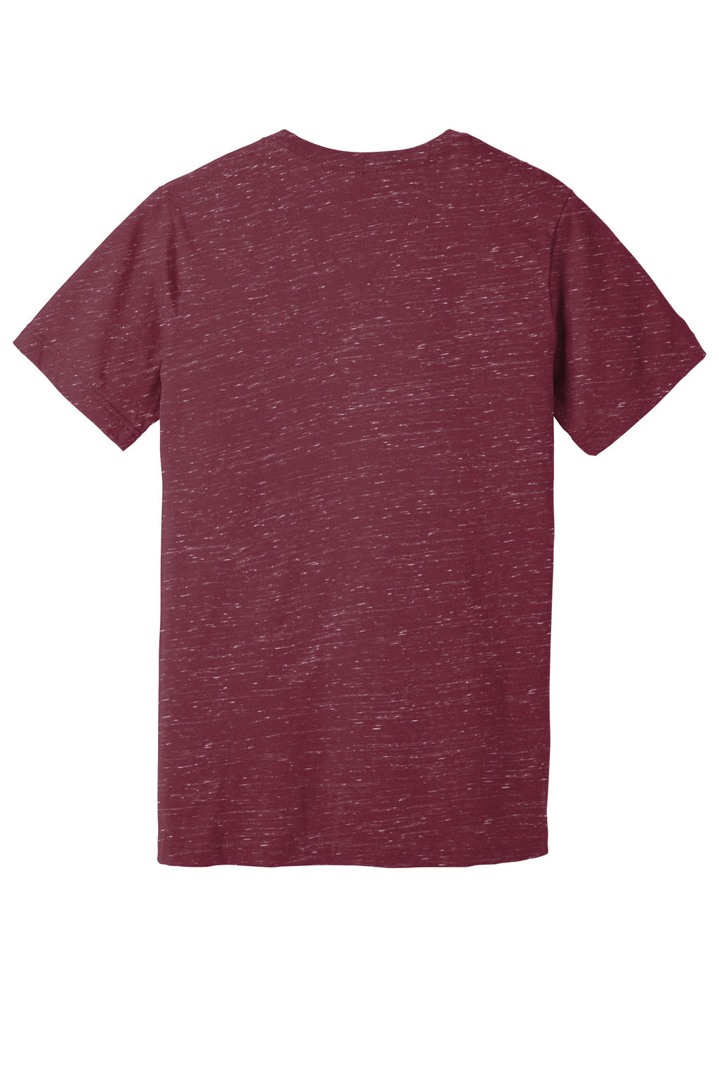 Rear View of MaroonMrbl BELLA+CANVAS Unisex Textured Jersey V-Neck Tee BC3655