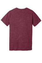 Rear View of MaroonMrbl BELLA+CANVAS Unisex Textured Jersey V-Neck Tee BC3655