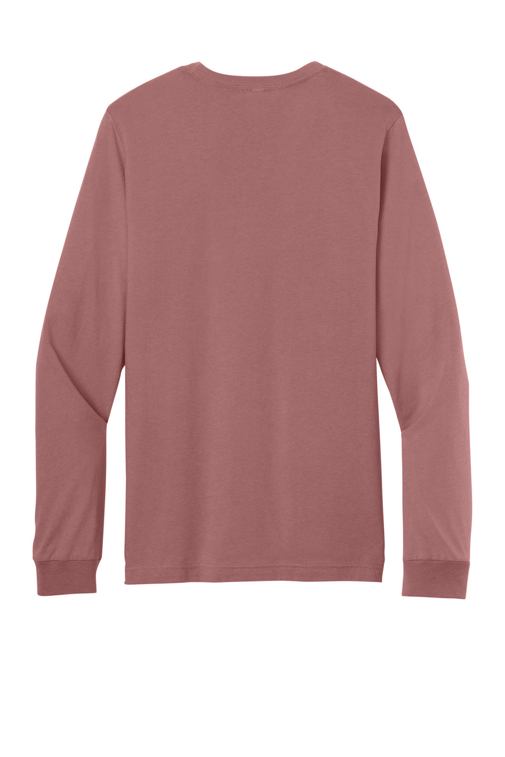 Rear View of Mauve BELLA+CANVAS Unisex Jersey Long Sleeve Tee. BC3501