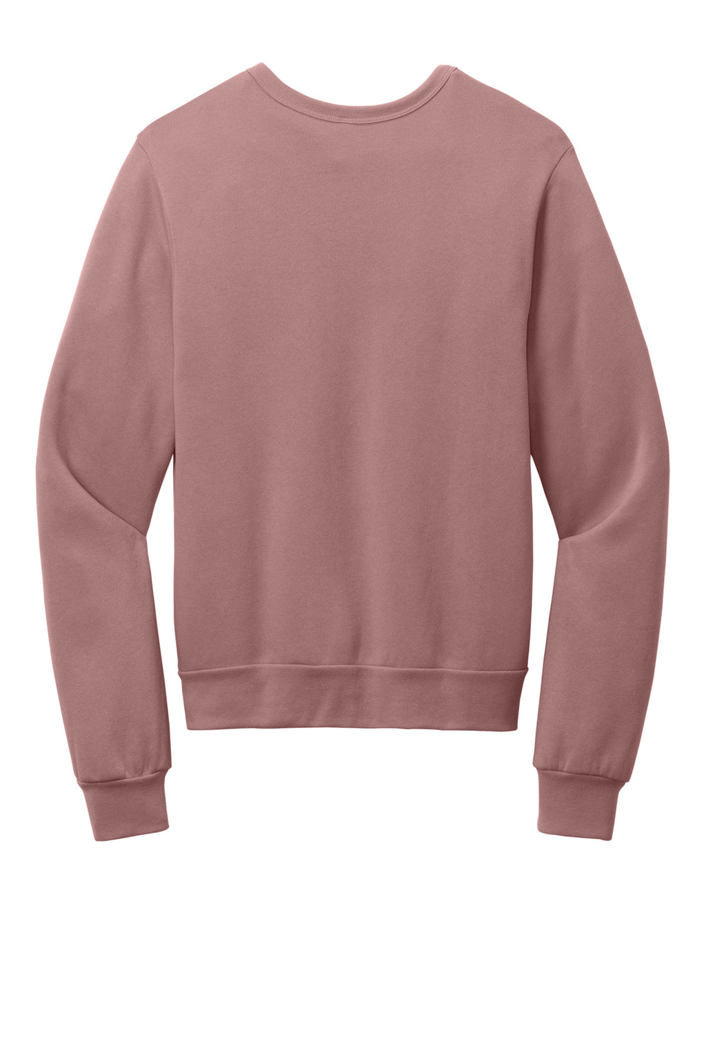 Rear View of Mauve BELLA+CANVAS Unisex Sponge Fleece Classic Crewneck Sweatshirt BC3911