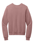 Rear View of Mauve BELLA+CANVAS Unisex Sponge Fleece Classic Crewneck Sweatshirt BC3911