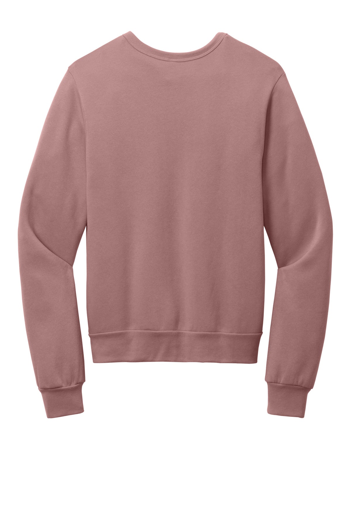 Rear View of Mauve BELLA+CANVAS Unisex Sponge Fleece Classic Crewneck Sweatshirt BC3911
