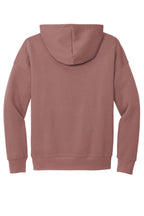 Rear View of Mauve BELLA+CANVAS Unisex Sponge Fleece Pullover DTM Hoodie. BC3729