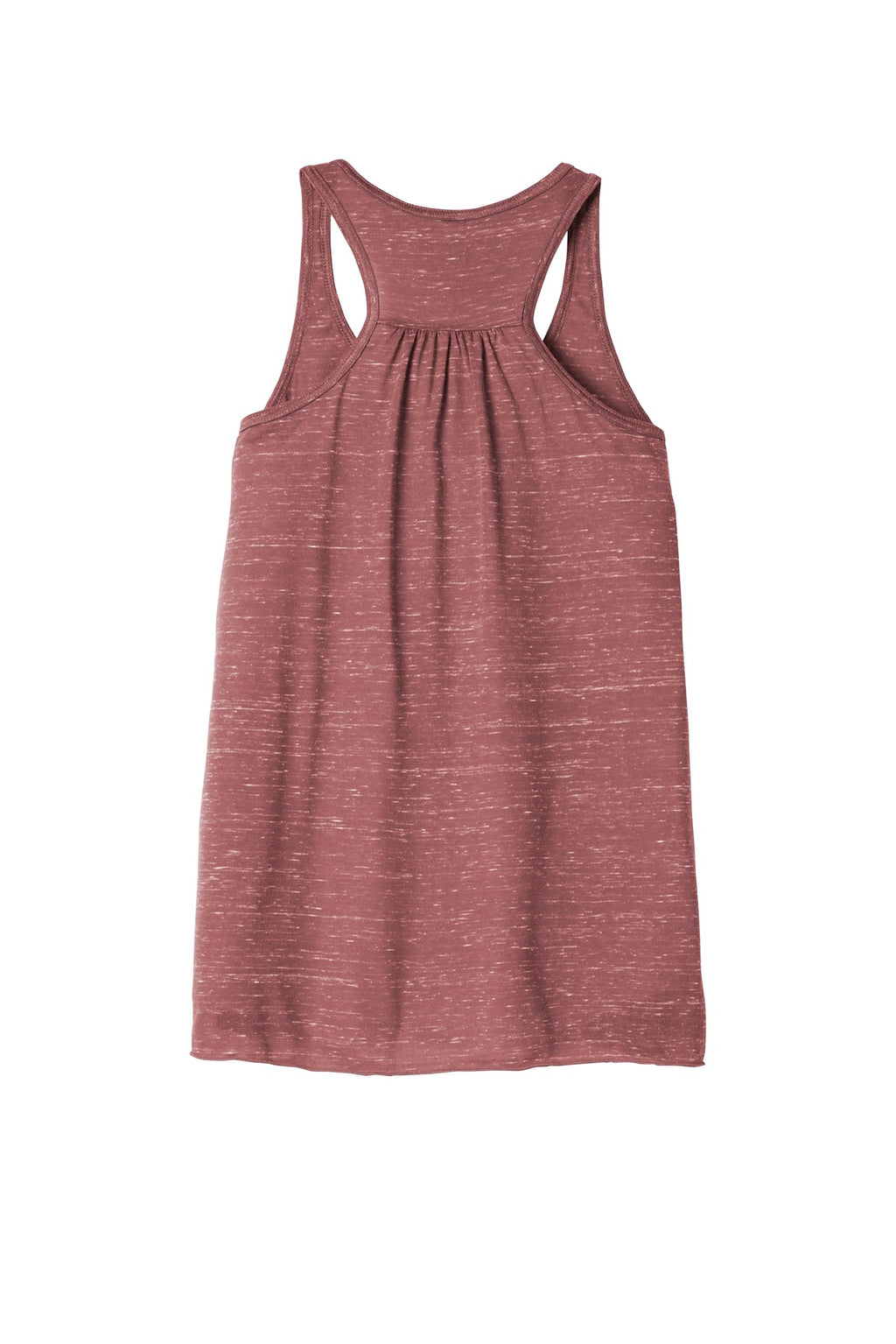 Rear View of Mauve Marble BELLA+CANVAS Women's Flowy Racerback Tank. BC8800