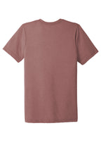 Rear View of Mauve TB BELLA+CANVAS Unisex Triblend Short Sleeve Tee. BC3413