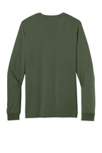 Rear View of Military Green BELLA+CANVAS Unisex Jersey Long Sleeve Tee. BC3501