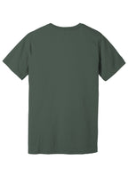 Rear View of Military Green BELLA+CANVAS Unisex Jersey Short Sleeve Tee. BC3001