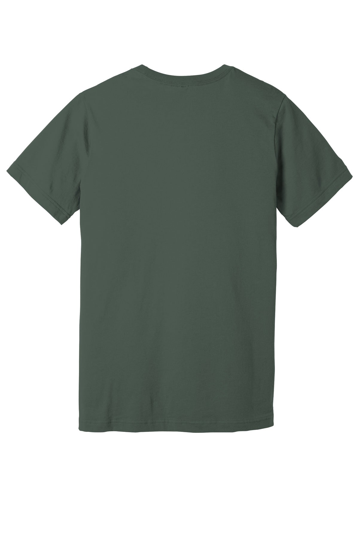Rear View of Military Green BELLA+CANVAS Unisex Jersey Short Sleeve Tee. BC3001