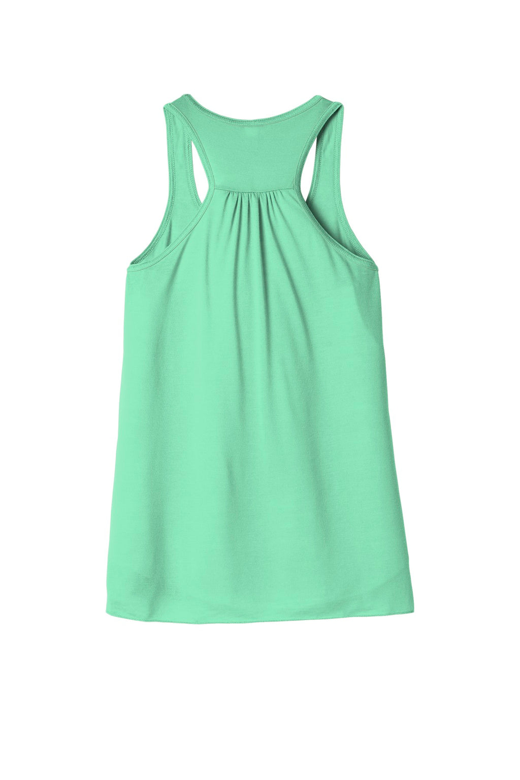 Rear View of Mint BELLA+CANVAS Women's Flowy Racerback Tank. BC8800