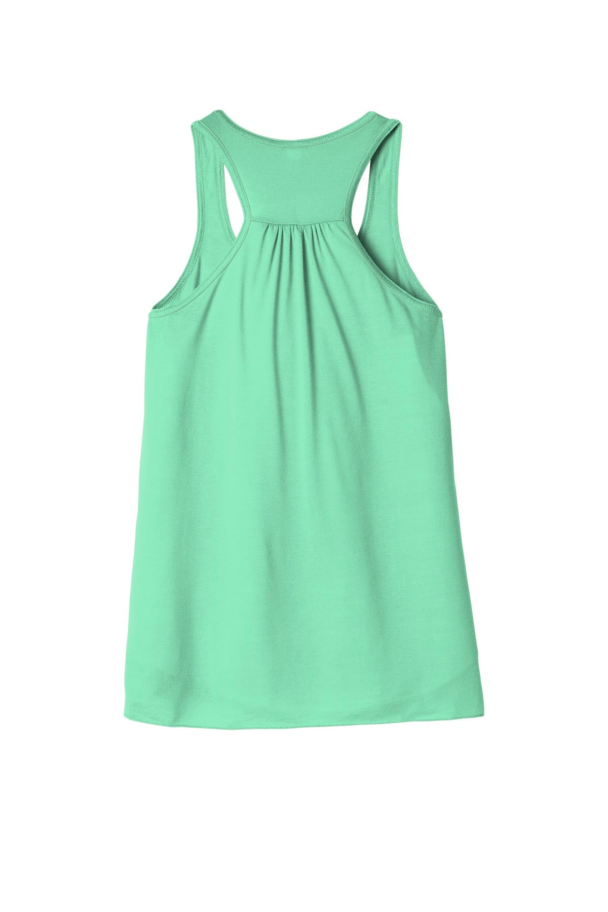 Rear View of Mint BELLA+CANVAS Women's Flowy Racerback Tank. BC8800