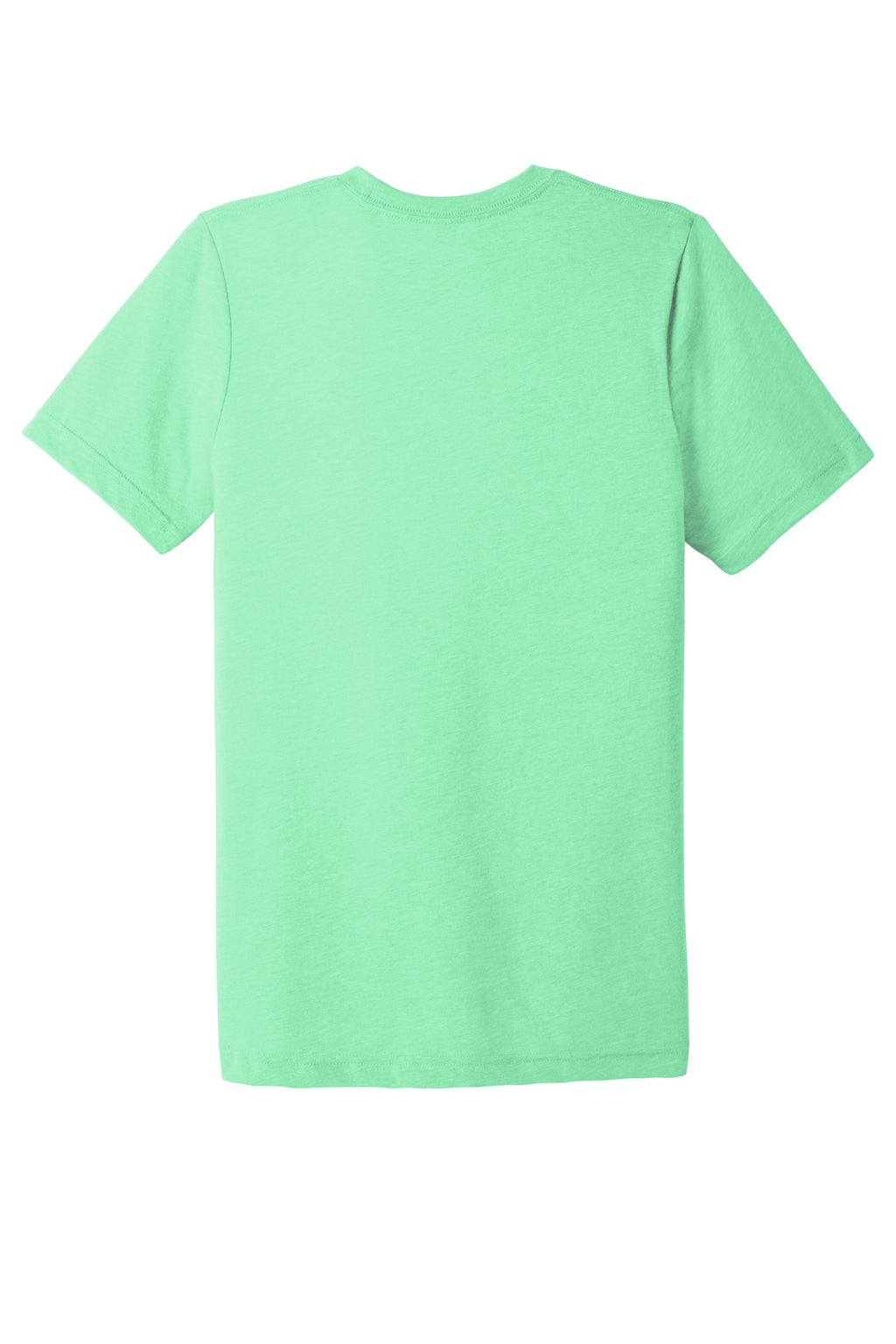 Rear View of Mint TB BELLA+CANVAS Unisex Triblend Short Sleeve Tee. BC3413