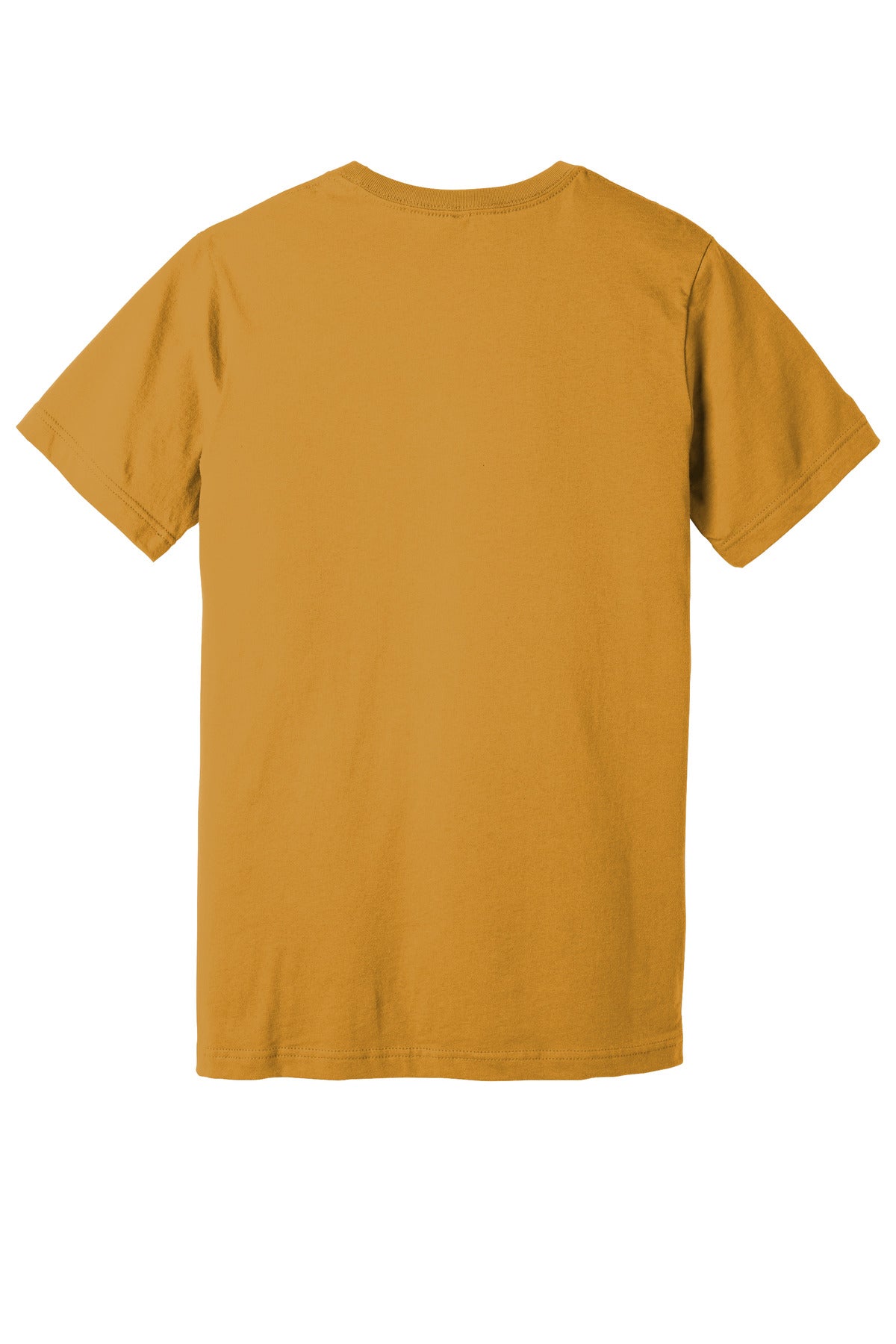 Rear View of Mustard BELLA+CANVAS Unisex Jersey Short Sleeve Tee. BC3001