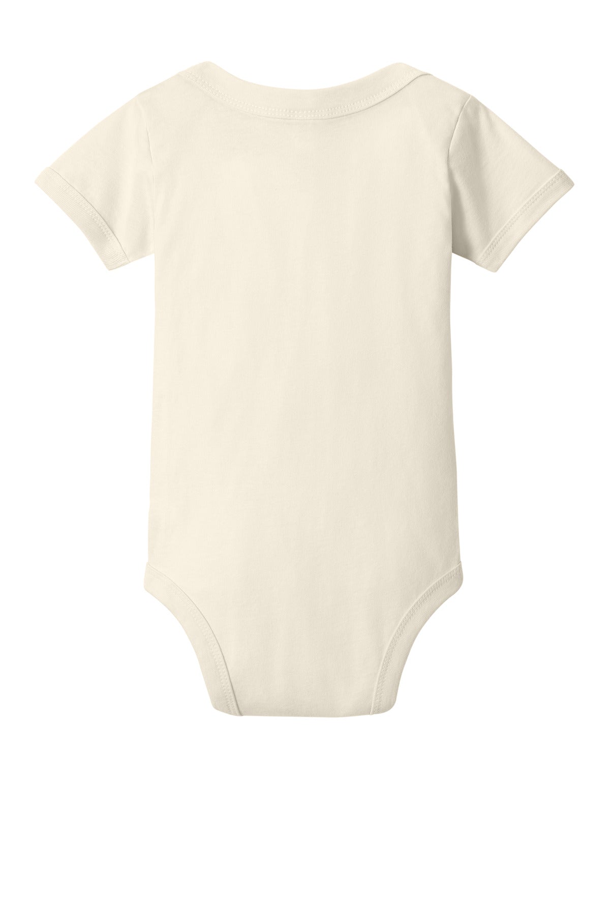 Rear View of Natural BELLA+CANVAS Infant Jersey Short Sleeve One Piece BC100B