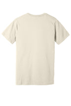 Rear View of Natural BELLA+CANVAS Unisex Jersey Short Sleeve V-Neck Tee. BC3005